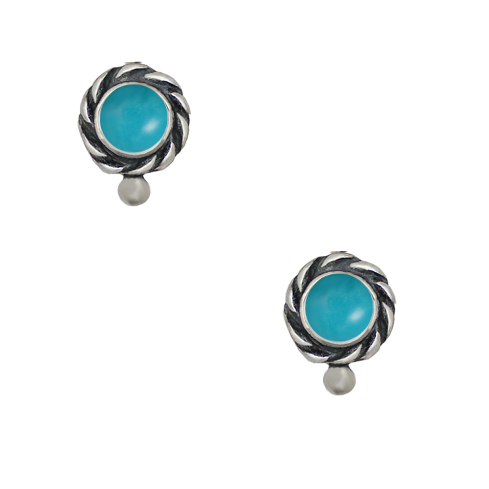 Sterling Silver Petite Turquoise Post Stud Earrings